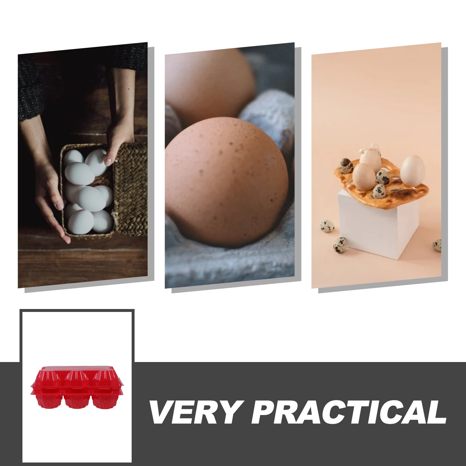 

10 Pcs Egg Storage Container Packaging Holder Carton For Happy Word Plastic Carrier Tray