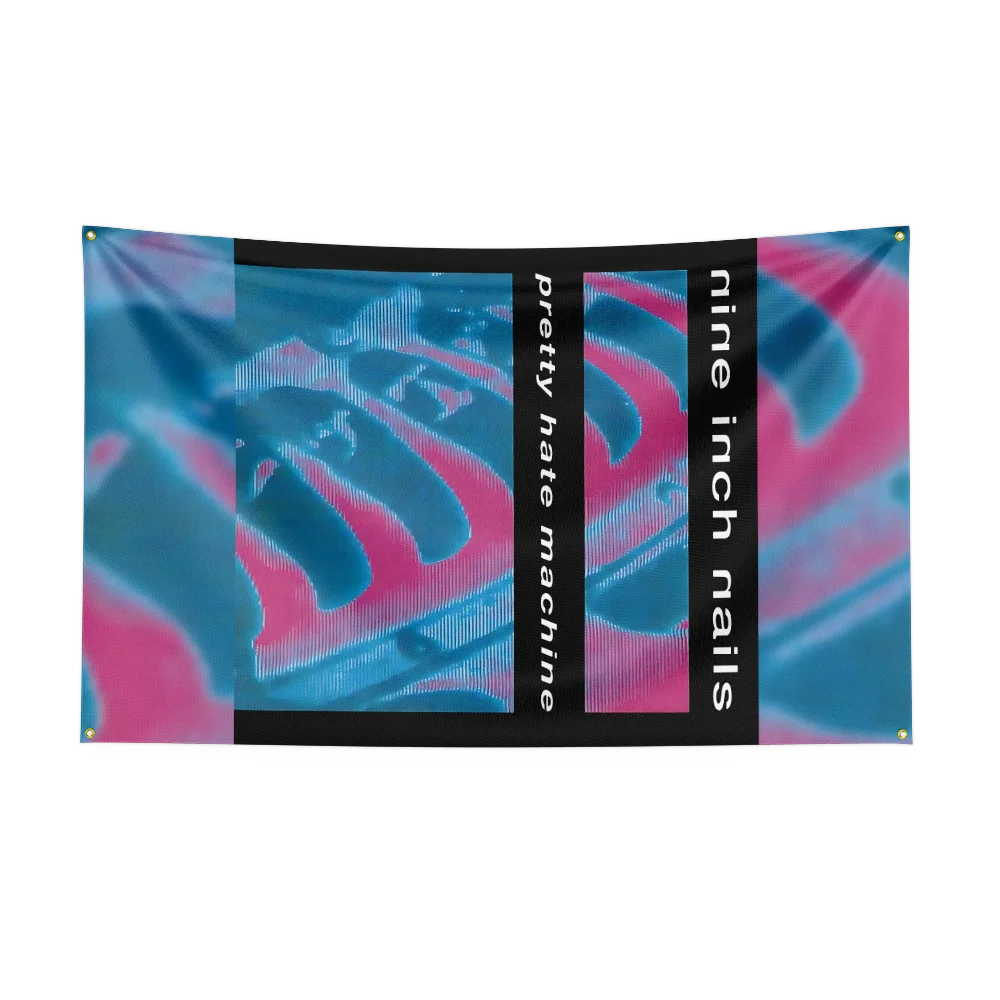 3x5 Ft Heavy Rock Band-N-Nine Inch Nails Flag Polyester Digital Printing Banner for Bedroom Wall Art Out Door Tapestry NINS