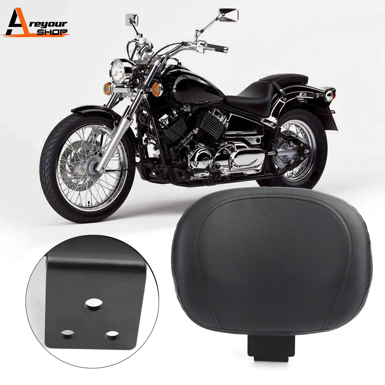 Areyourshop for Yamaha V Star 650 XVS 650 Drag Star 650 XVS 400 1996-1997 Front Driver Rider Backrest Motorcycle Backrest