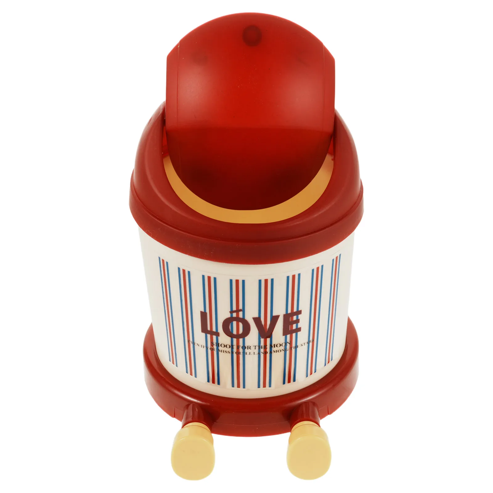 

Compact Desktop Trash Can 7.66X5.5X5In Red Small Plastic Waste Bin For Office Study Table Bathroom Tabletop Rubbish Basket