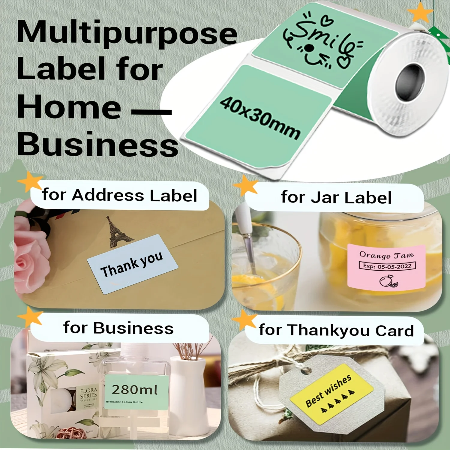 [Красочные наклейки]Красочные наклейки — совместимые с M110/M221/M220/M120/M200, подходят для штрих-кода/приключения