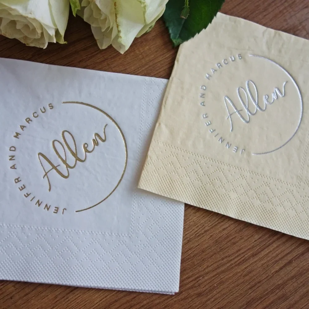 80 pcs Custom Napkins for wedding,Gold foil,cocktail napkins,Custom Napkins,Wedding Napkins,Monogramed Napkins,Custom Napkins