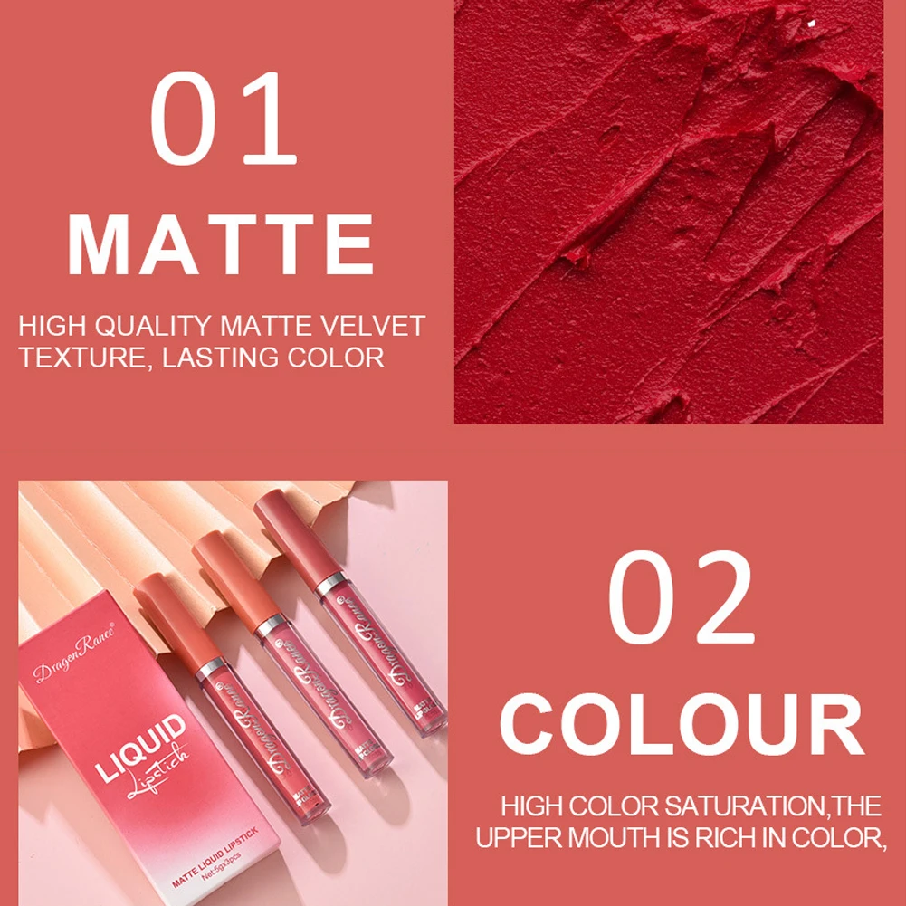 42.5G Matte Lipgloss Hoog Gepigmenteerde Hydraterende Lipglazuur Voor Thuis