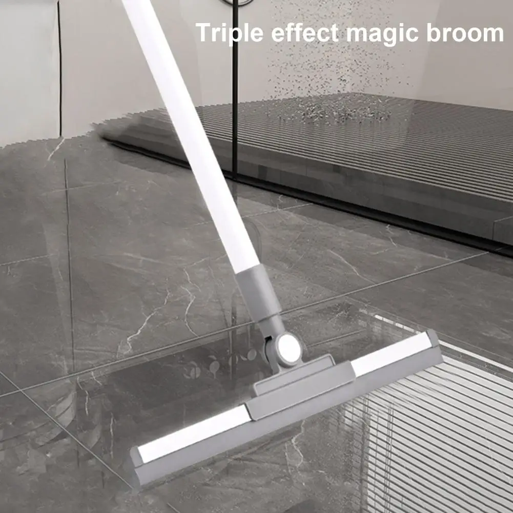 Rotatable Floor Brush Head Rotating Floor Broom with Long Handle Rubber Squeegee for Tile Glass 180 Degree for Efficient