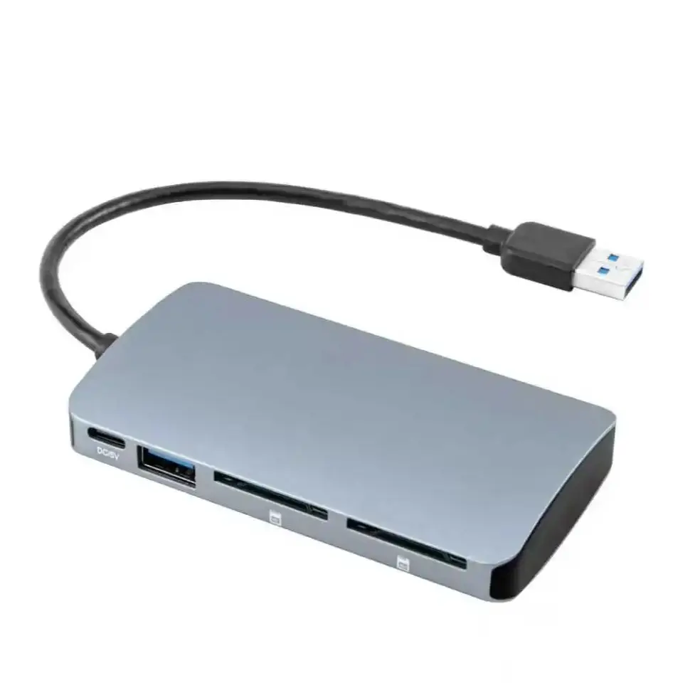 Multiple SD Card Reader, 4 Slot SD Card Reader and 2 USB 3.0 5Gbs for Computer,Support SDXC Up to 2TB SDHC SD Up to 256GB UHS-I