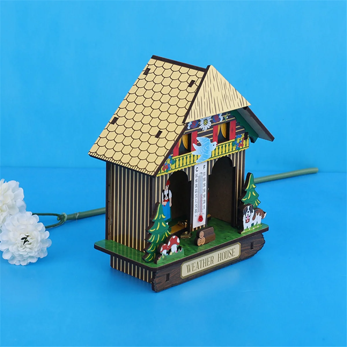 맑은 비 상자 실내 정확한 온도계, 가정용 기압계, 습도계, 플라스틱 걸이식 날씨, 여자 시계