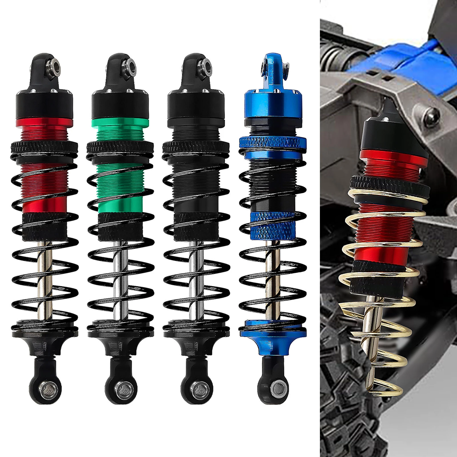 

4 шт. универсальных алюминиевых амортизаторов для радиоуправляемых моделей Traxxas 1/16 Mini Maxx/Mini XRT Monster Truck, запчасти для тюнинга