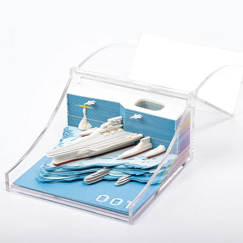 

Liaoning Aircraft Carrier 3D Stereo Paper Carving Model Sticky Note Cultural Creative Gift Tear Off DIY Handmade Craft