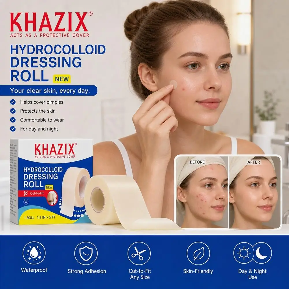 1Roll Hydrocolloid Acne Patch  Cut to Fit Acne Patch Roll Dressing Roll Waterproof Wound Dressing Bandage For Blemish Skin Care