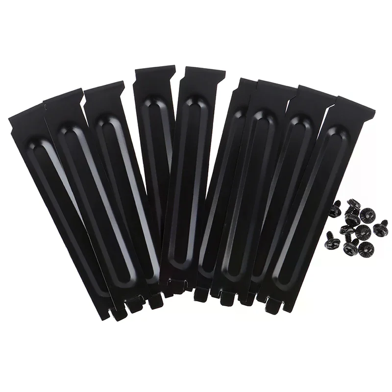 /TPz/10 x Black PCI Chassis Slot Covers Bracket with Screws Blanking Plate
