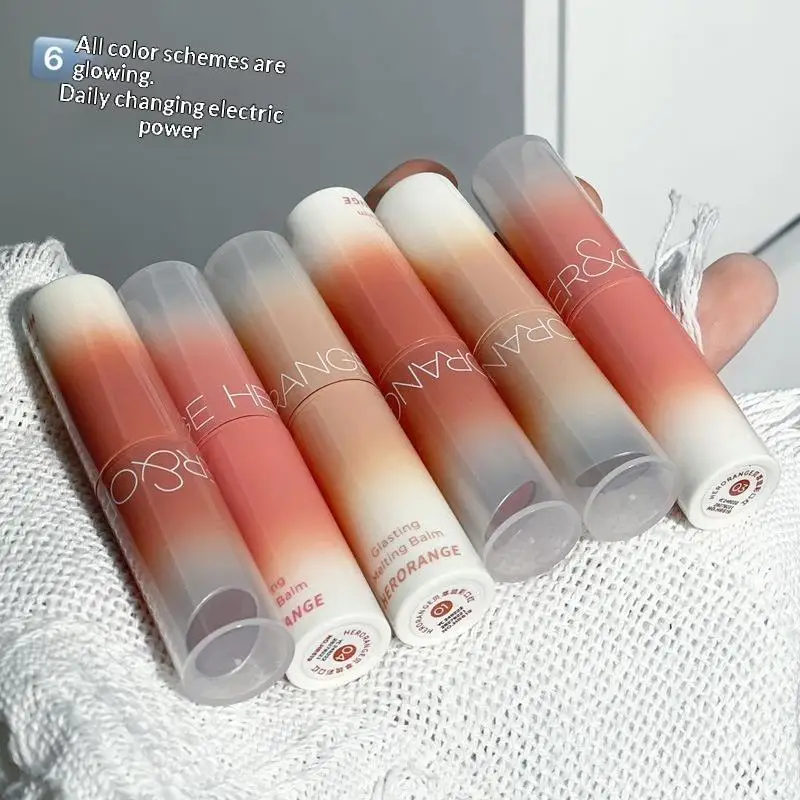 HERORANGE Solid Lip Gloss Jelly Cherries Red Lip Tint Clear Lasting Moisturizing Lipstick Mirror Non-stick Cup Lipstick Makeup