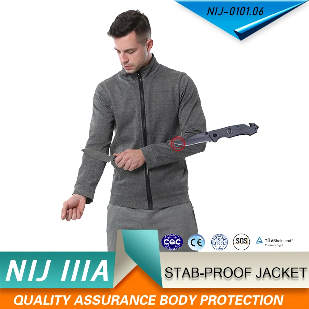Anti-Cut, Tear-Resistant, Wear-Resistant Outdoor Sports Fashion Thin Soft Breathable Knitted Zipper Cardigan Anti-Cut Jacket