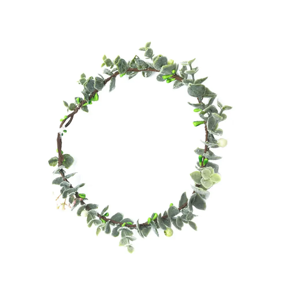 Green Leaf Bride Headband Durable Handmade Garland Ideal Wedding Festival Photography Beautiful Woman Garland Headband