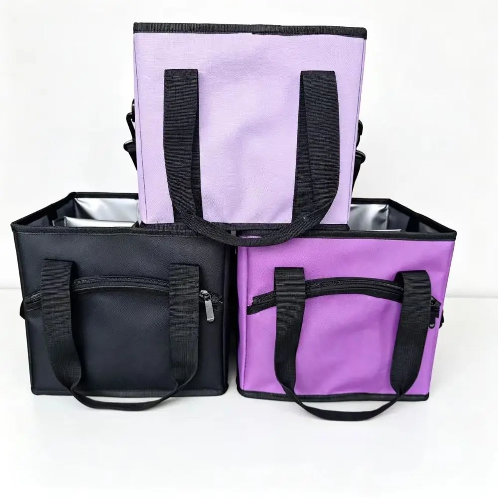 No-Spill Car Drink Carrier Bag 4 Compartment Large Capacity Vehicle Drink Storage Bag Wear-Resistant Insulated