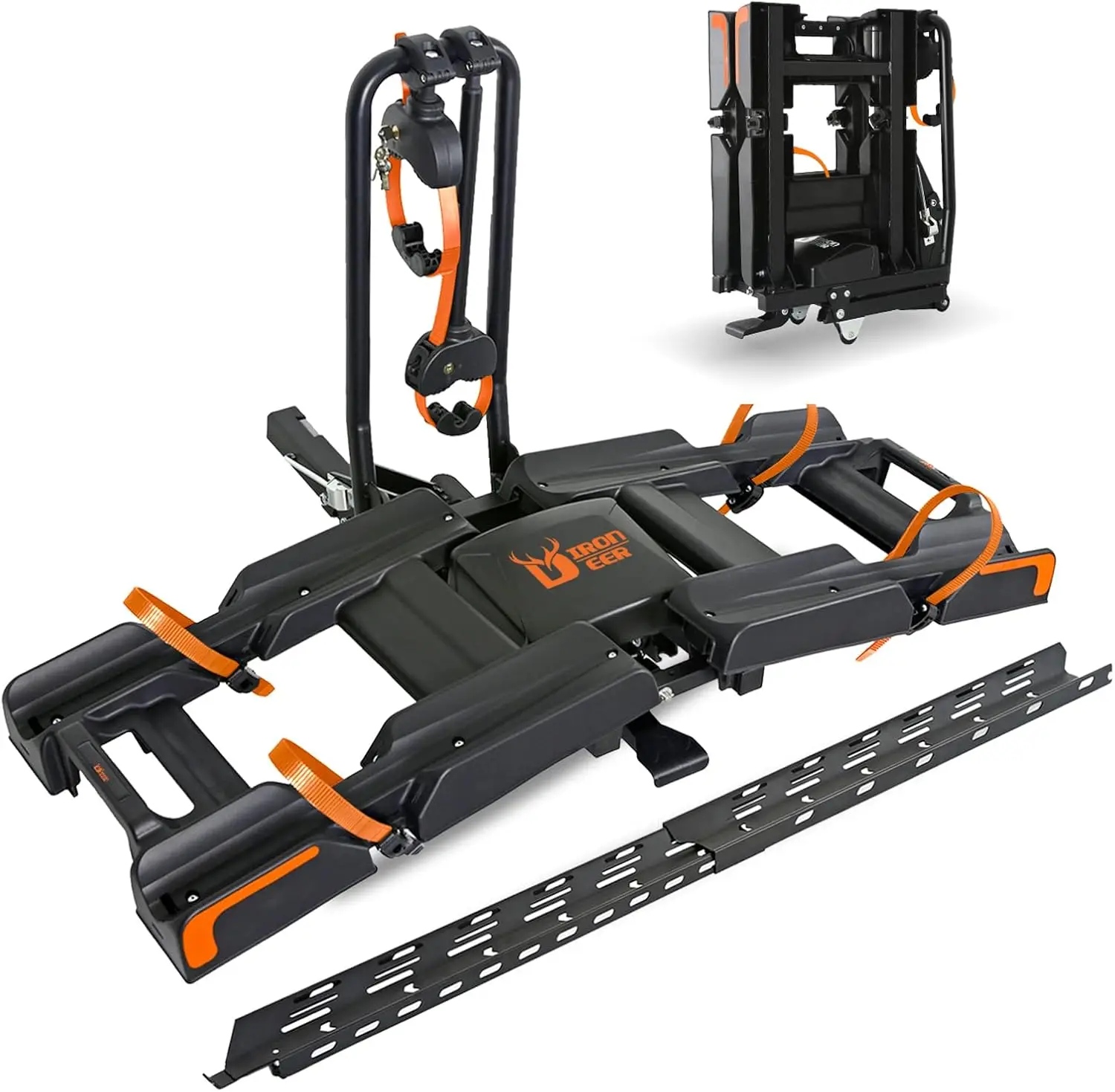 Eco Pro Upgraded 200lbs EBike Rack with Ramp for 2 E-Bikes Fits 5