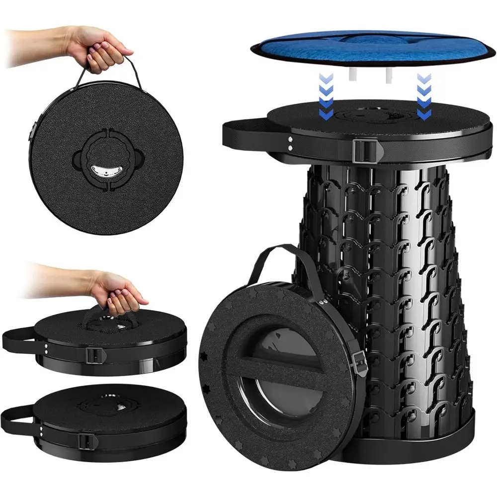 

Складной стул Extra Wide 19.7 с подушкой и водонепроницаемой сумкой - портативный, для взрослых, кемпинга, путешествий, выдерживает нагрузку до 1000 фунтов.