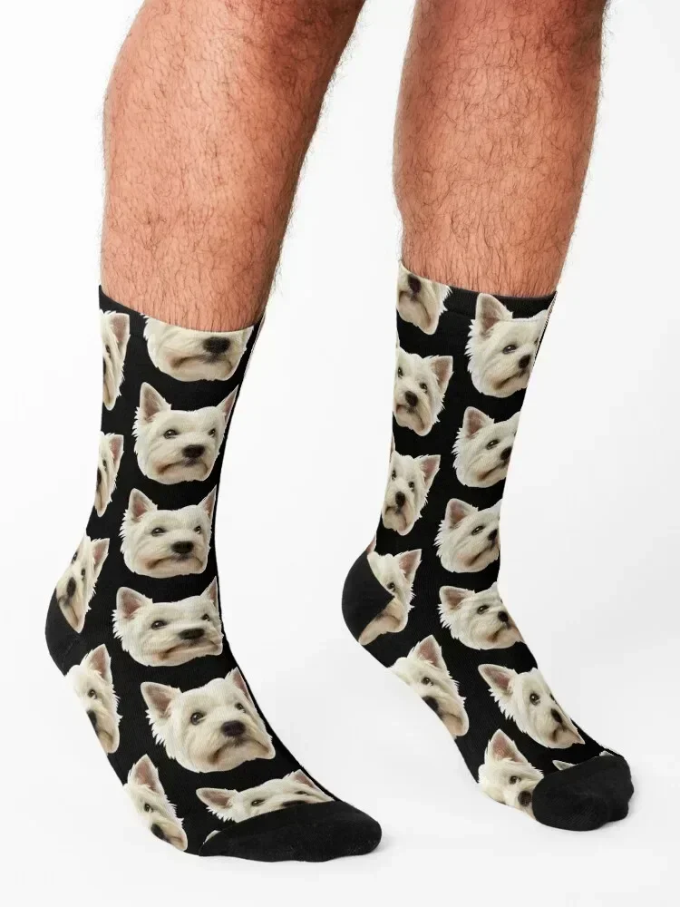 Westie Face Socks Soccer christmas stocking shoes golf Socks Girl Men's