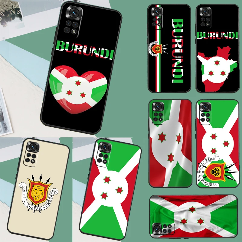 Burundi National Flag Coat Of Arms Case For Xiaomi Redmi Note 12 8 9 10 11 Pro Note 12S 11S 10S 9S 8T Redmi 12 9 10 C Cover