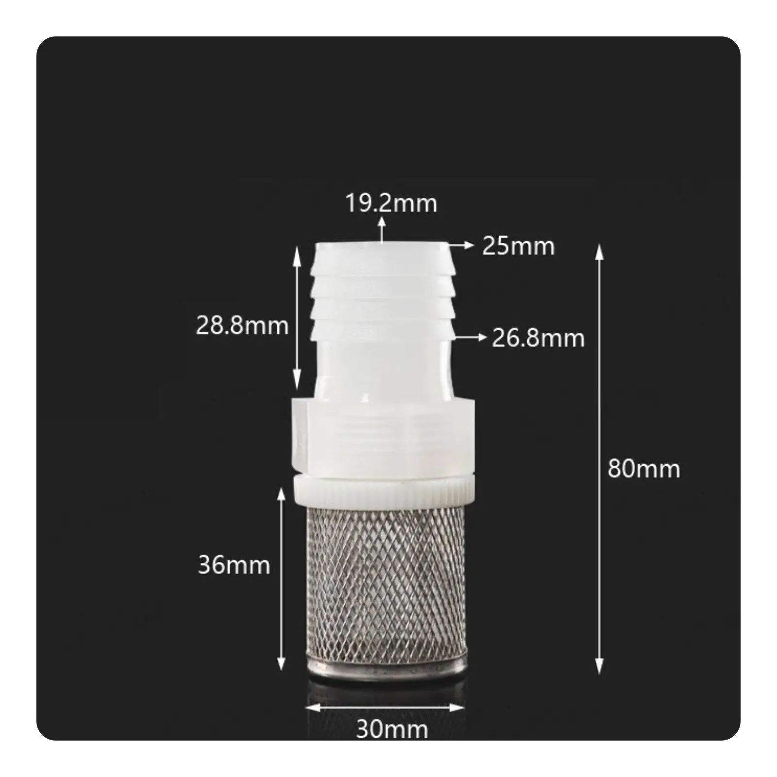 Inlet Mesh Connector Durable Stainless Mesh Filter Barb Hose Adapter G3 4 for Irrigation Aquariums Watering