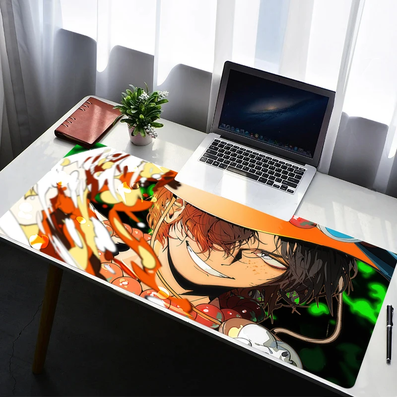 

Mouse Pad Computer Gamer PC Accessories HD Mousepad Rubber Non Slip One Piece Portgas D Ace Desk Mat Laptop Gamer Keyboard Pad