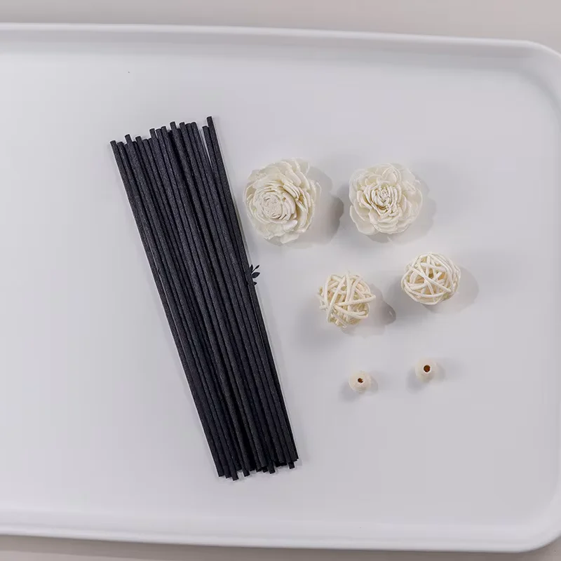 4MM XL40/35/30/25CM Black Fiber Diffuser Sticks for Home Decoration Aromatherapy, Essential Oil Diffusion Sticks