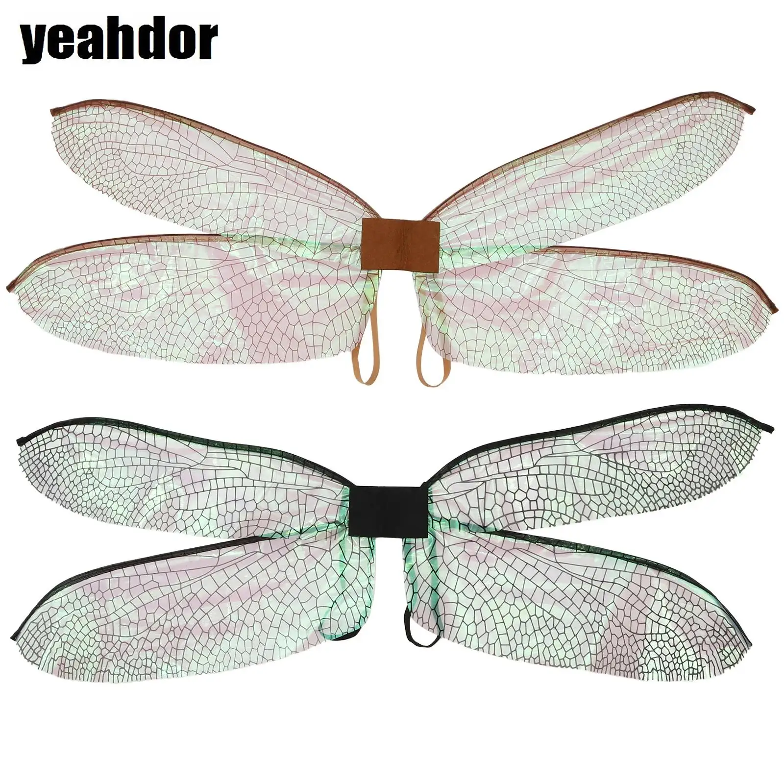 Women Girls Forest Fairy Wings Dragonfly Elastic Straps Wings Costume Accessories for Halloween Party Cosplay Stage Performance