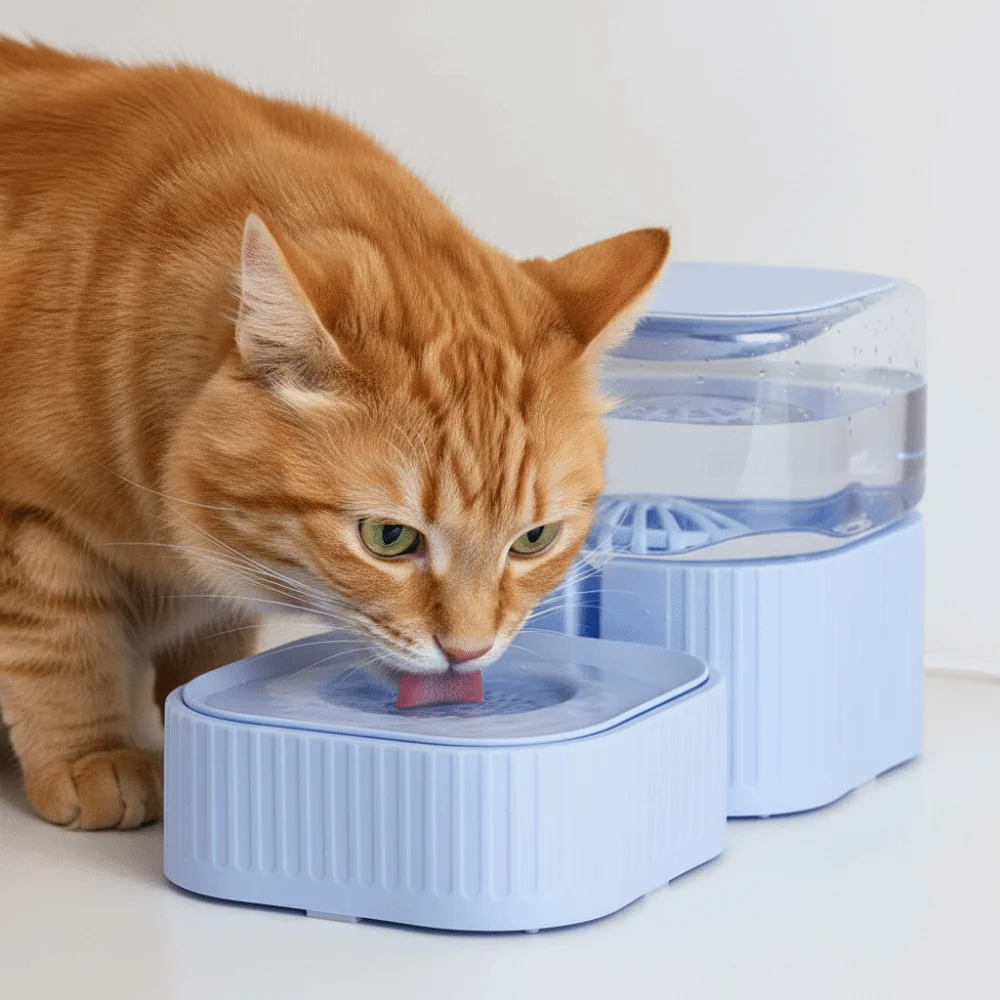 

Non-slip Automatic Pet Feeder Drinking Fountain Detachable Pet Water Feeder Plastic Cat Food Bowl Daily Feeding