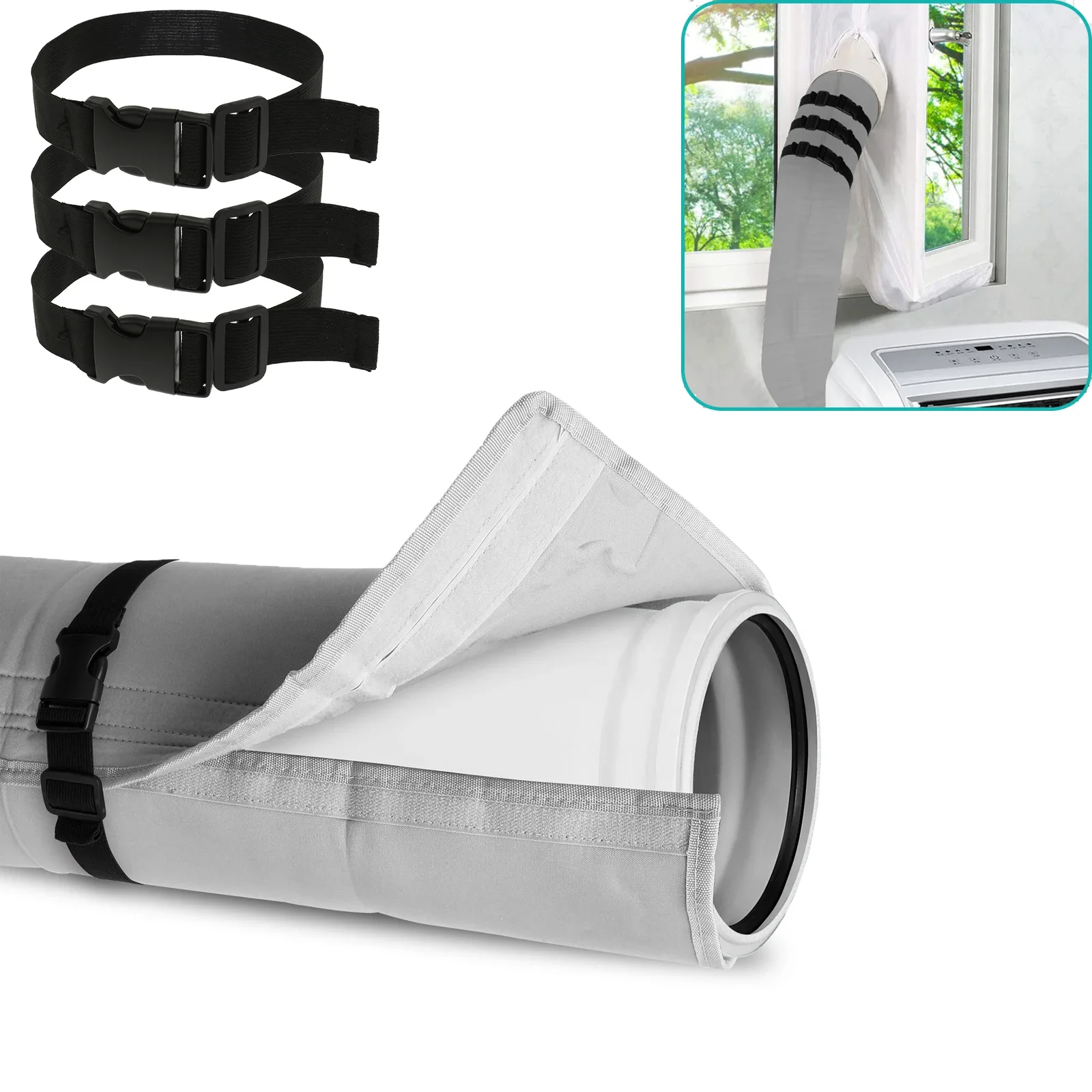 

Portable Air Conditioner Hose Protection Cover AC Hose Duct Vent Cover for Most 5inch to 5.9inch Exhaust Hose Easy Installation
