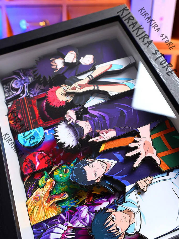 Jujutsu Kaisen Satoru Gojo Itadori Yuji 3D Stereograph Dekor Cosplay Maskottchen Anime Handgemachte Malerei Hängen Bild Geschenk