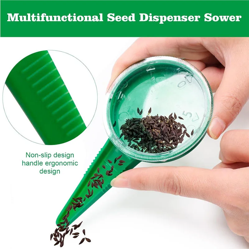 

Adjustable Settings Seed Planter Garden Tool for Medium Seeds, Outdoor Planting Flower Vegetable Seed Sower Dispenser