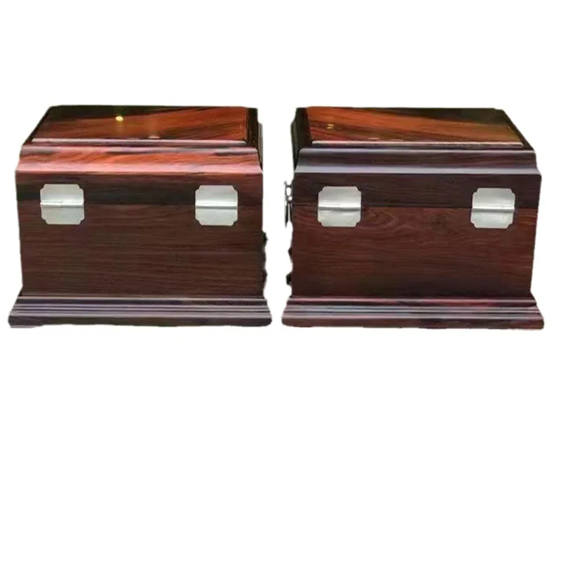 Plain jewelry box, storage box, treasure box, black red texture, old material collection