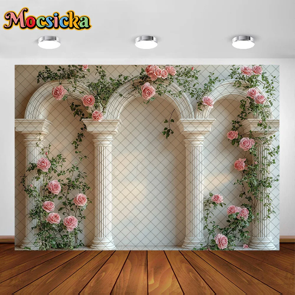 Mocsicka Photography Background Butterfly Colorful Floral Arch Decoration Backdrop Pregnant Woman Newborn Portrait Studio Props