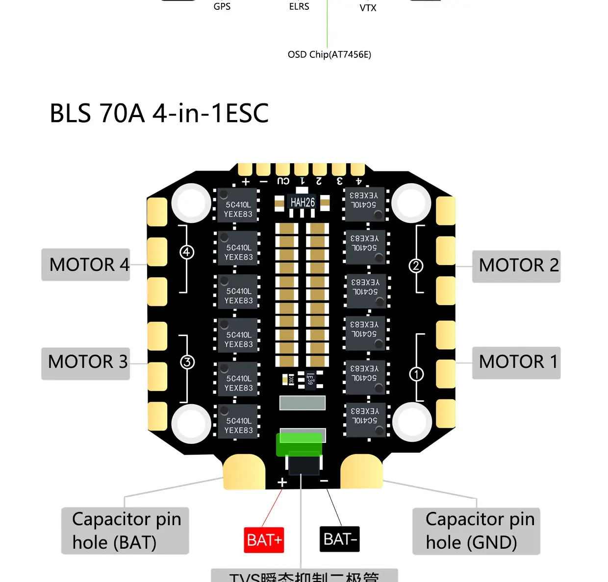 F405 F405HD / F7 F722 Flight Controller / F4 V3S Plus FC + 60A 4in1 BLheli_S ESC Stacks 30.5*30.5mm For RC FPV Racer Drone