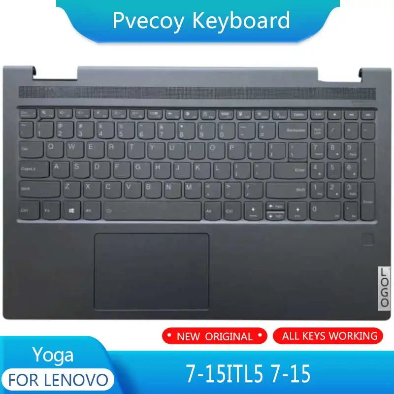 

New For Yoga 7-15ITL5 7-15 Laptop Palmrest Case Keyboard US English Version Upper Cover