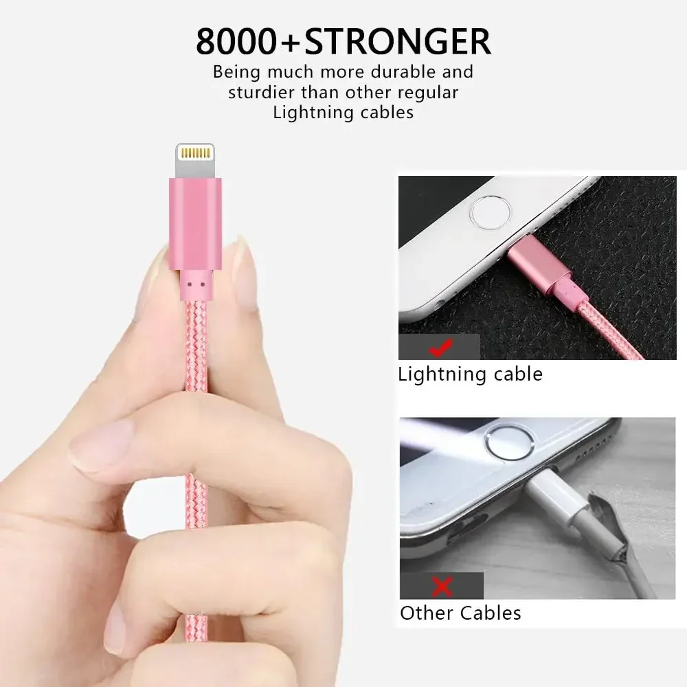 4 PCS (3ft 6ft 6ft 10ft) MFi Fast Charging Cable Set for iphone 4