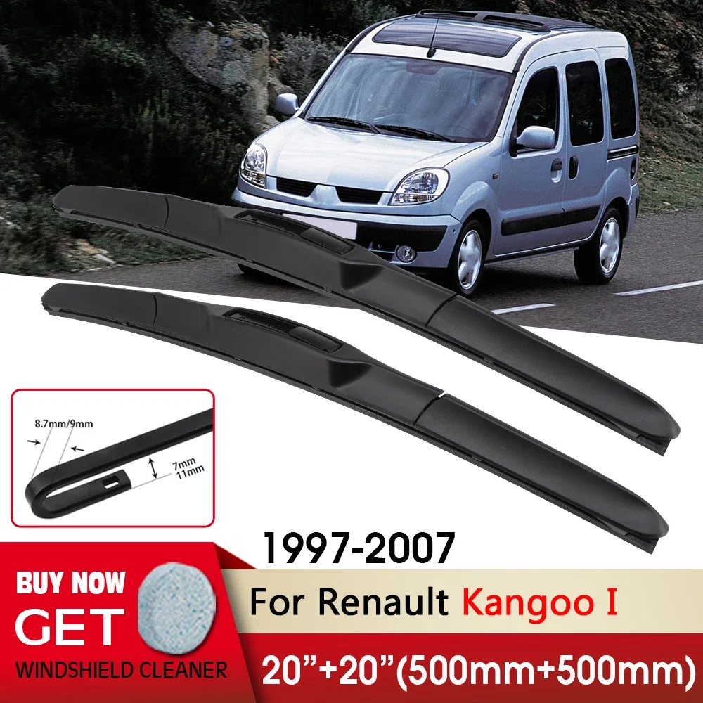 

Car Wiper Front Wiper Blade 20"+20" For Renault Kangoo I 1997-2007 Fit U Hook Arm Windshield Windscreen Front Window