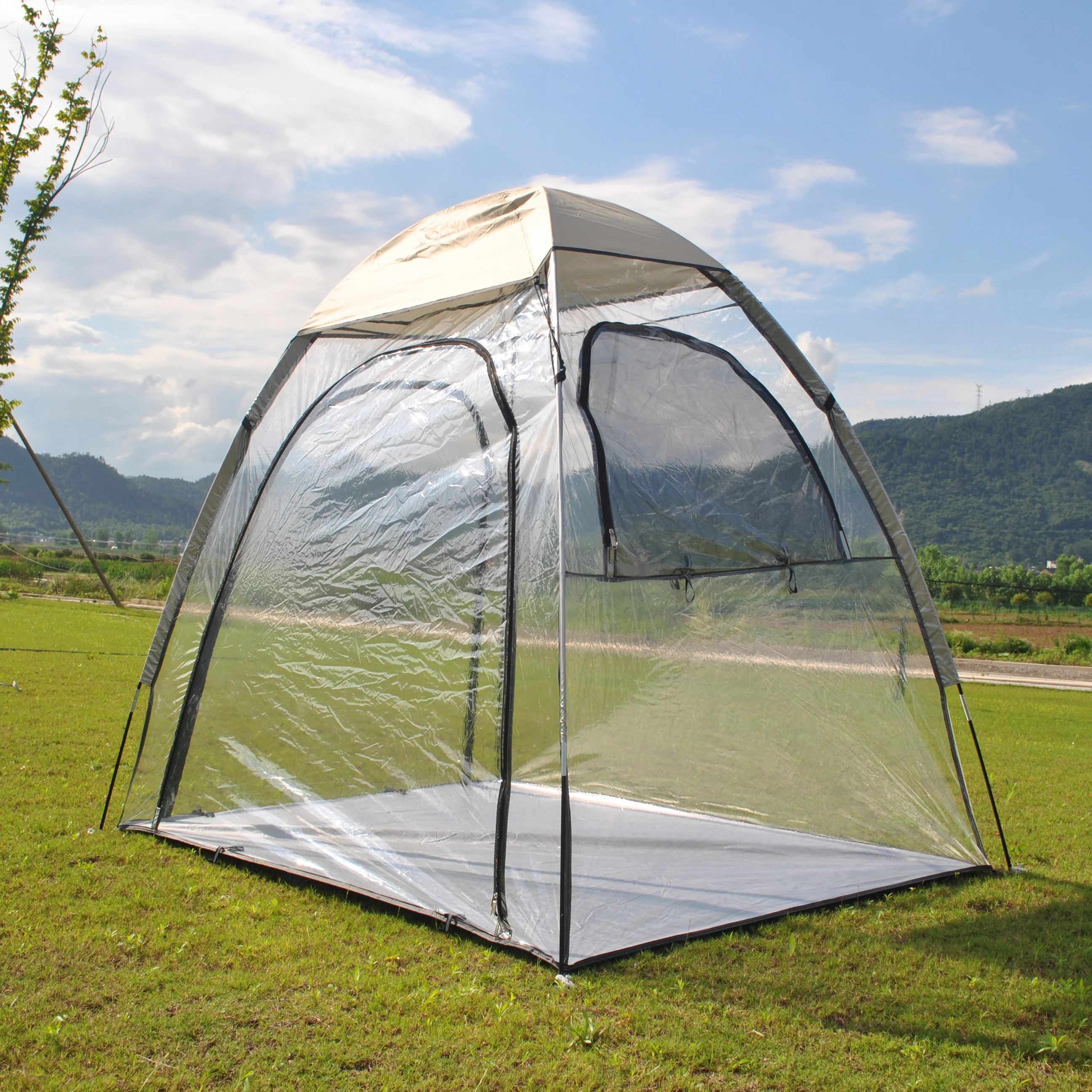 

Sport Tent Portable All Weather Sheleter with Sealed Floor, Rainproof Windproof Clear Bubble Tent for Wathching Sports Event