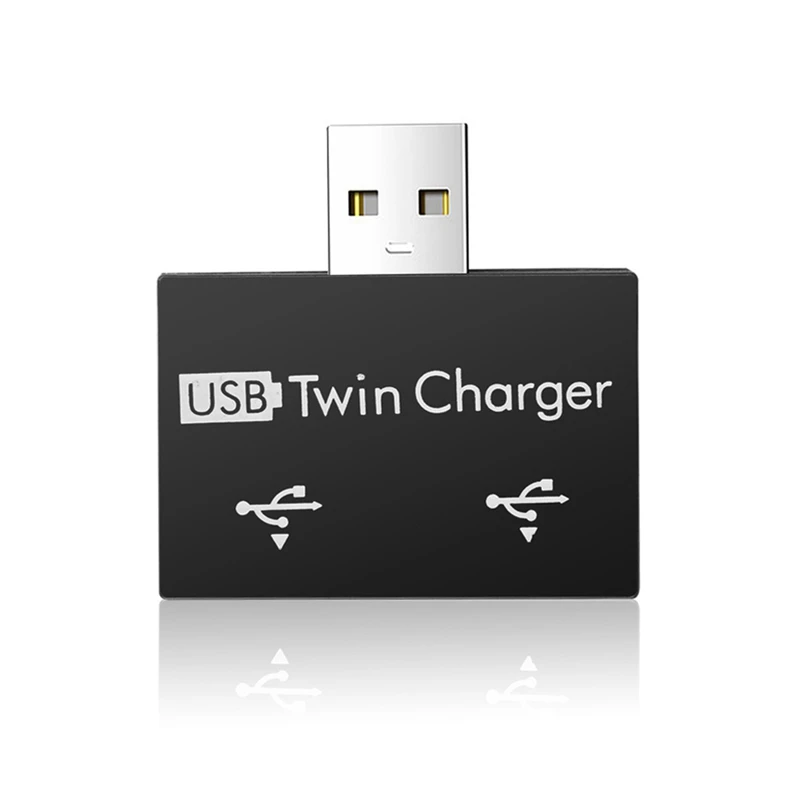 Portable Mini USB Hub To 2 Port Charger Hub Adapter USB Splitter Dual USB Charging Extender For Phone Computer