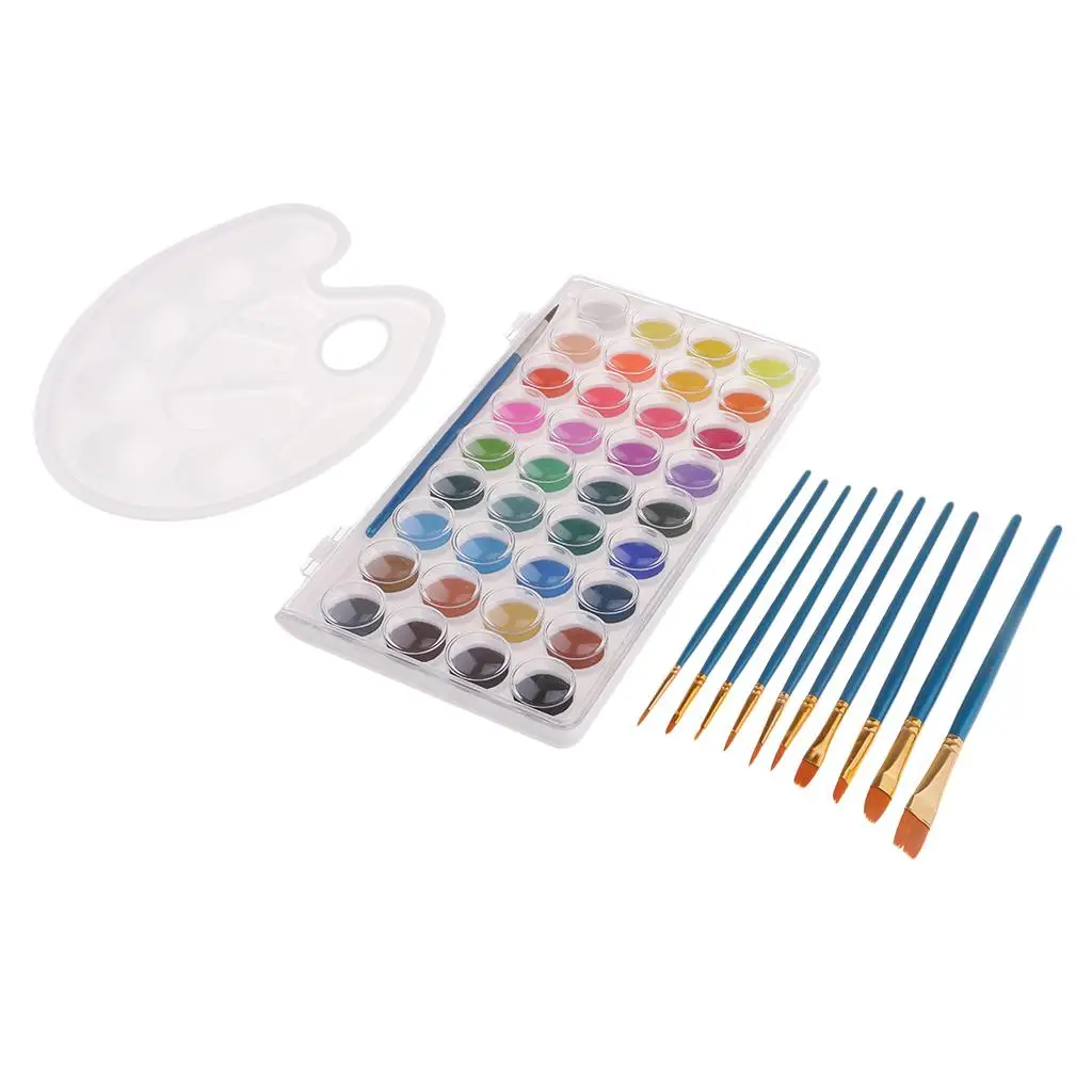 36 Colors Artist Set,Includes A Variety of 10 Quality Brushes