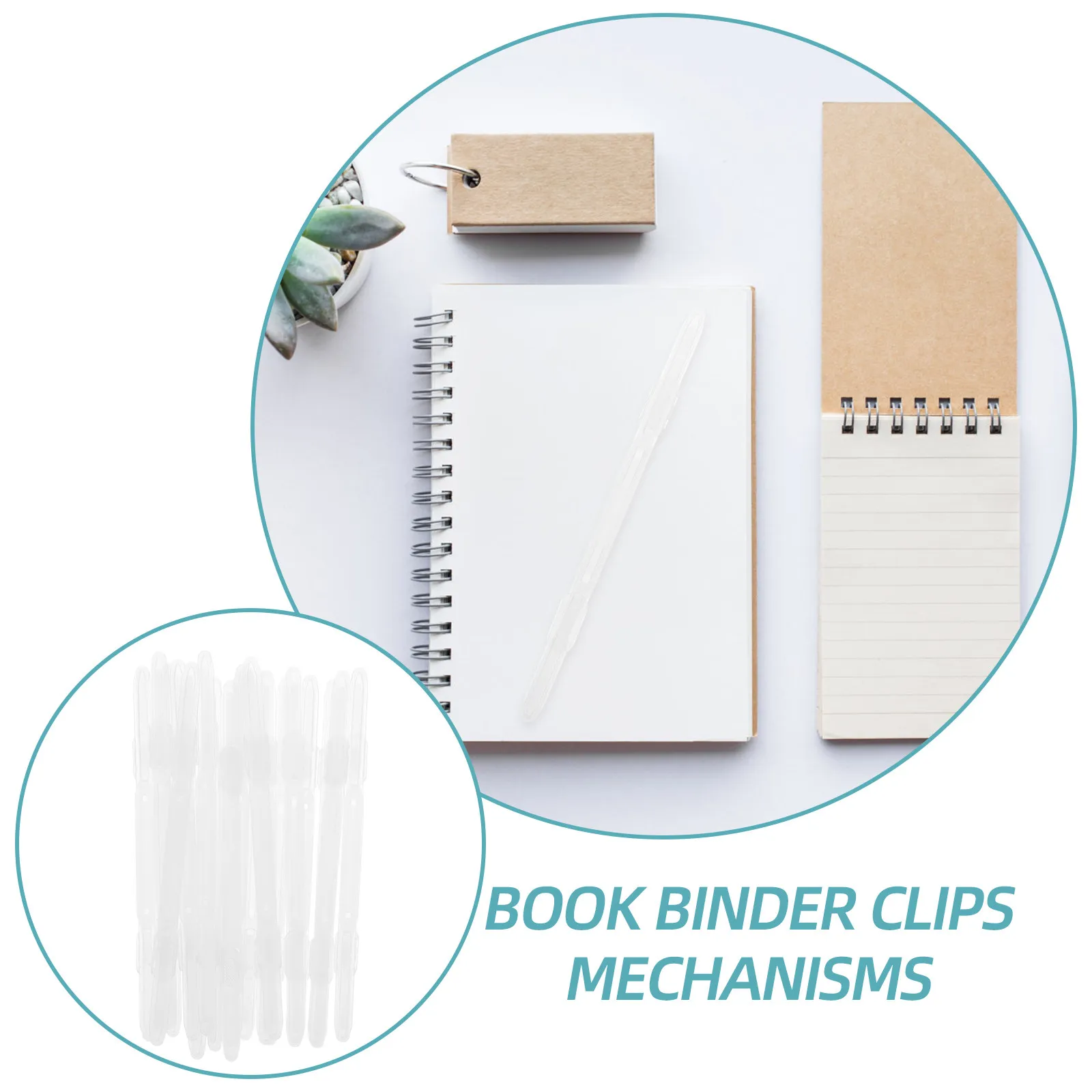 20Pcs Plastic Binder Mechanism Clips Compatible with Comb Binders Loose Leaf Binders Notebook DIY Binding Smooth Polished