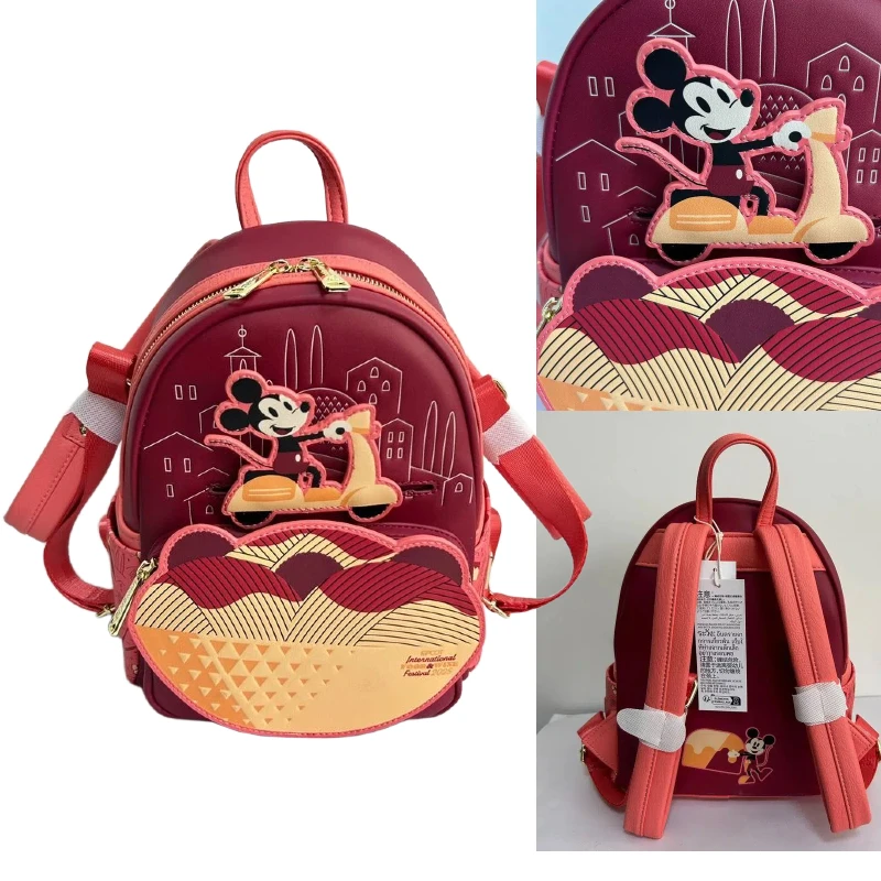 

Новый рюкзак Disney Loungefly, красный тематический рюкзак с Микки Маусом, милый модный подарок на день рождения