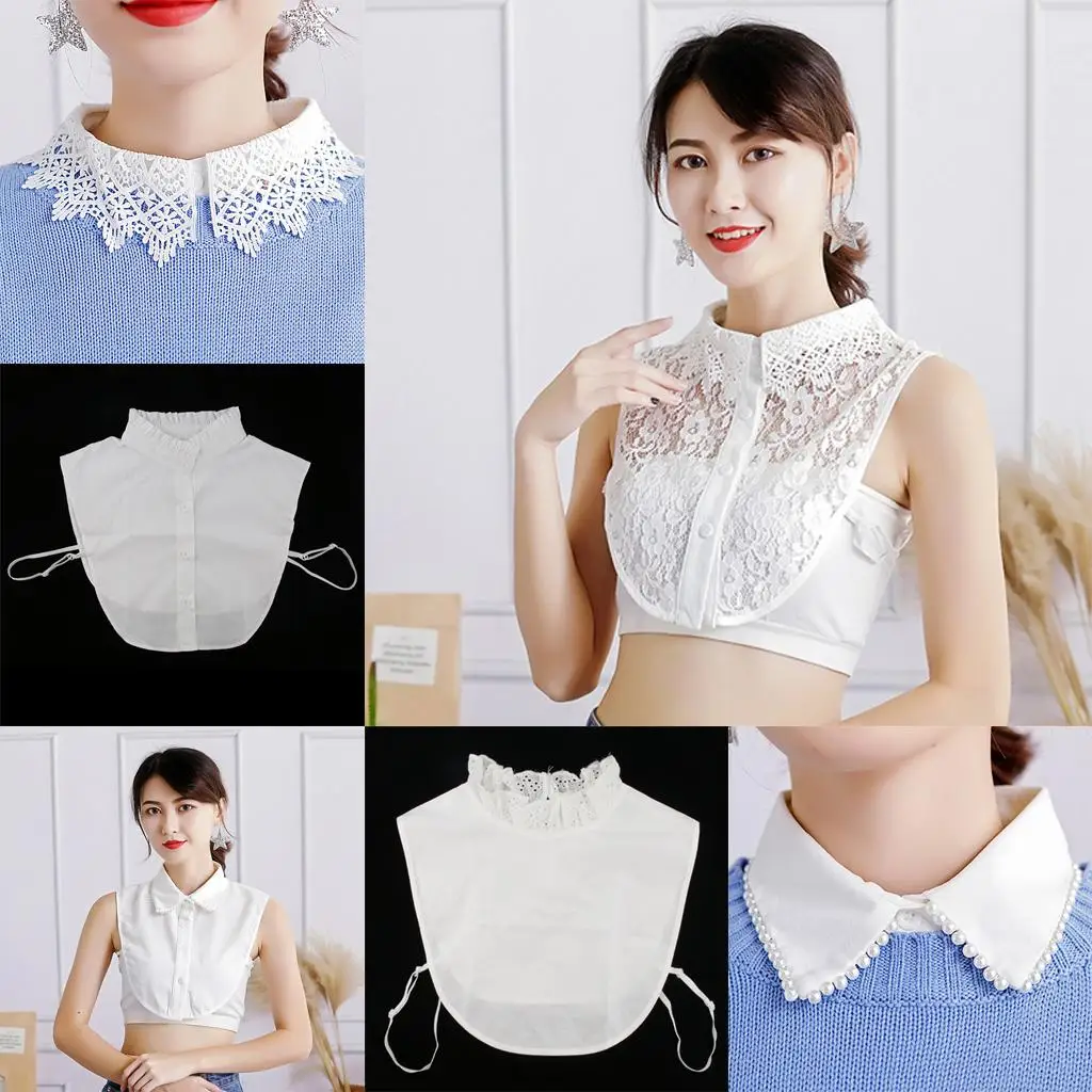 

Женское колье-чокер с накладным воротником, съемная рубашка, блузка с воротником, нагрудник