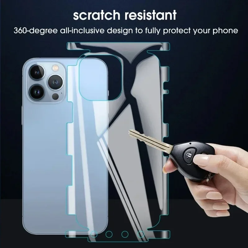 3/1Sets Back Hydrogel Film Border Frame Stickers for IPhone 16 Pro 15 14 13 12 ProMax Plus Back Side Full Cover Screen Protector