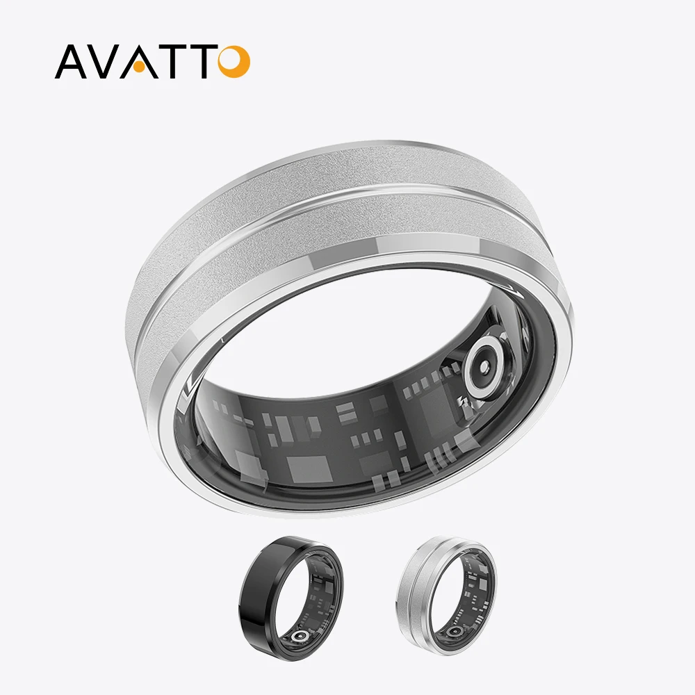 AVATTO Smart Ring for Men Women Heart Rate and Blood Oxygen Health Monitor,IP68 & 5ATM Waterproof Multi-sport Modes