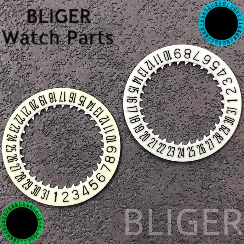 BLIGER NH34 NH35 Luminous 6 O'Clock Watch Calendar Disc White Date Wheel Fit NH34 NH35 NH36 Modified Repair Tool 3.0/3.8 Crown