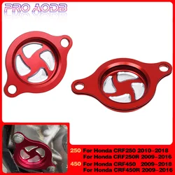 For Honda Motocross CRF 250 2010-2018 CRF250R CRF450R 2009-2016 CRF450 2009-2018 CNC Aluminum Engine Red Oil Filter Cap Cover