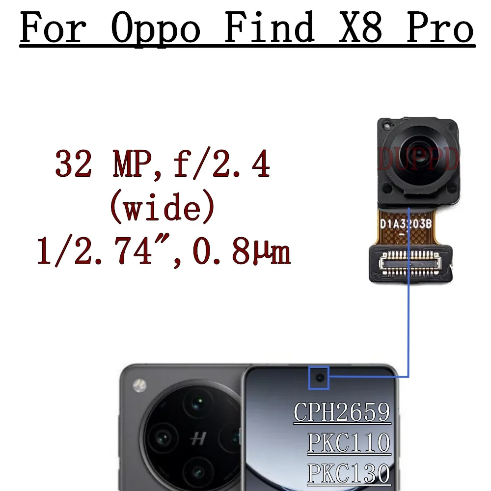Front Rear Camera For OPPO Find X8 Pro X8Pro CPH2659 Frontal Selfie Wide Telephoto Periscope Back Main Camera Module Flex Cable