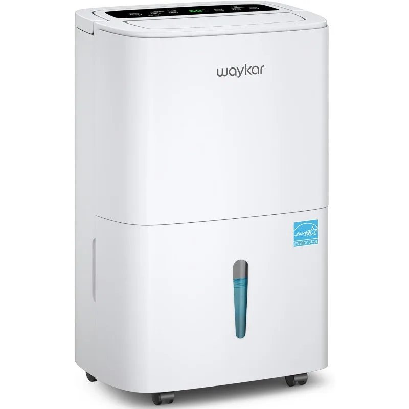 Waykar 120 Pints Energy Star Home Dehumidifier للمساحات حتى 6000 مربع. قدم في المنزل، في الطابق السفلي والغرف الكبيرة مع خرطوم الصرف