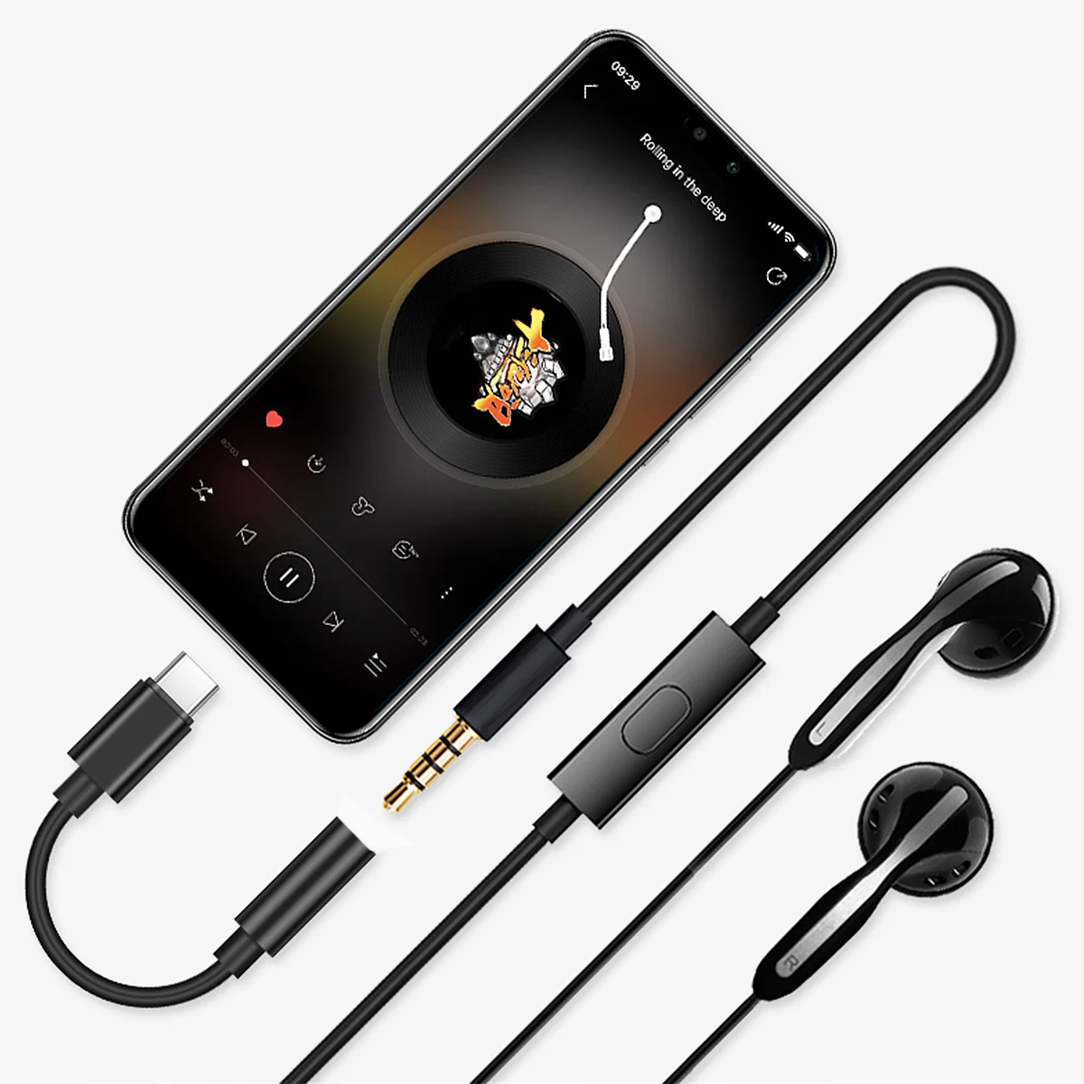 

1 шт. аудиоадаптер Type-C на 3,5 мм кабель для наушников USB 3.1 USB-C «папа» на Aux аудио женский легкий портативный