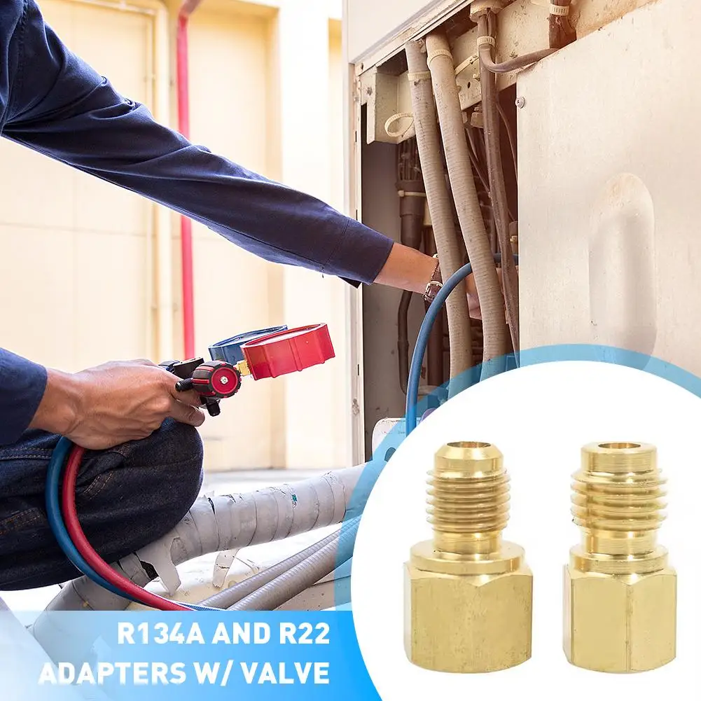 Adattatore refrigerante AC R134A R22 Kit di conversione ricarica gas per sistemi di climatizzazione domestica per auto Convertitore refrigerante A7O4